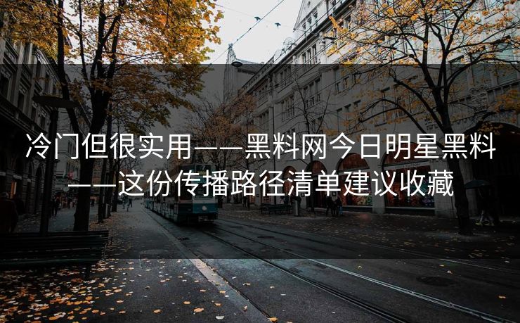 冷门但很实用——黑料网今日明星黑料——这份传播路径清单建议收藏