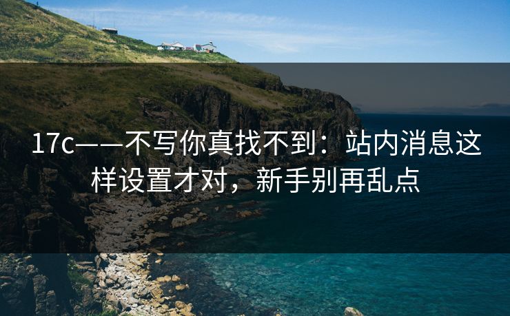 17c——不写你真找不到：站内消息这样设置才对，新手别再乱点