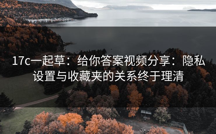 17c一起草：给你答案视频分享：隐私设置与收藏夹的关系终于理清